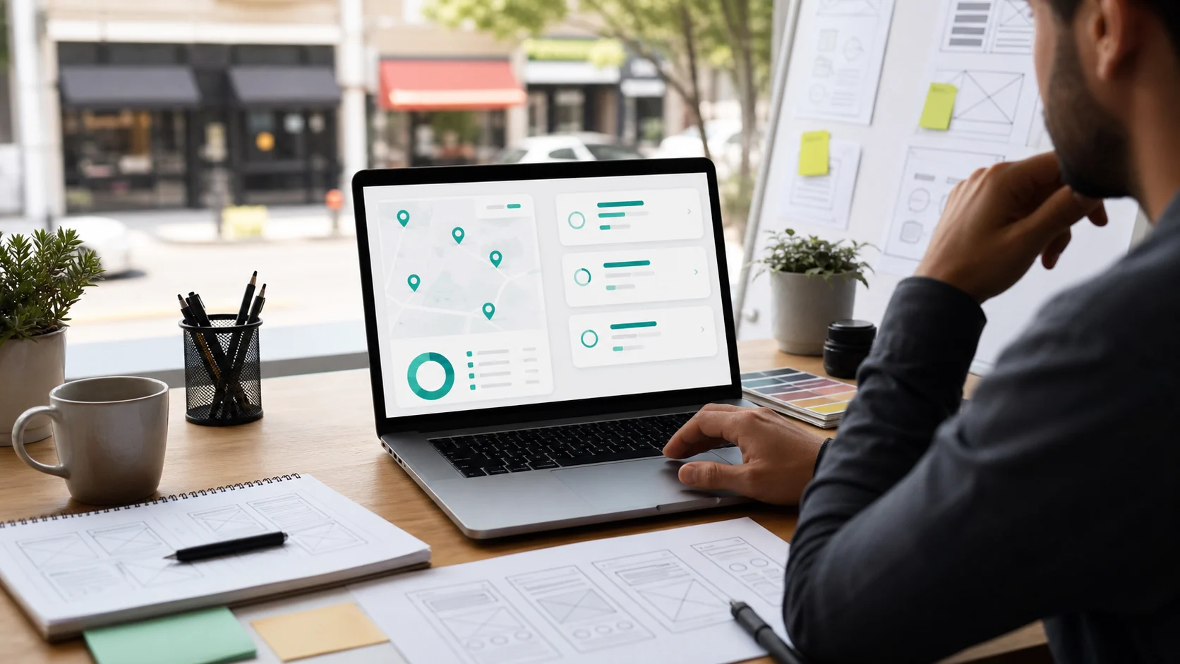 Web designer identifying local businesses with weak or missing web presence